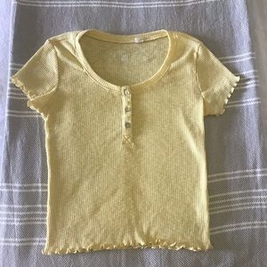 Yellow Ribbed Pacsun Top